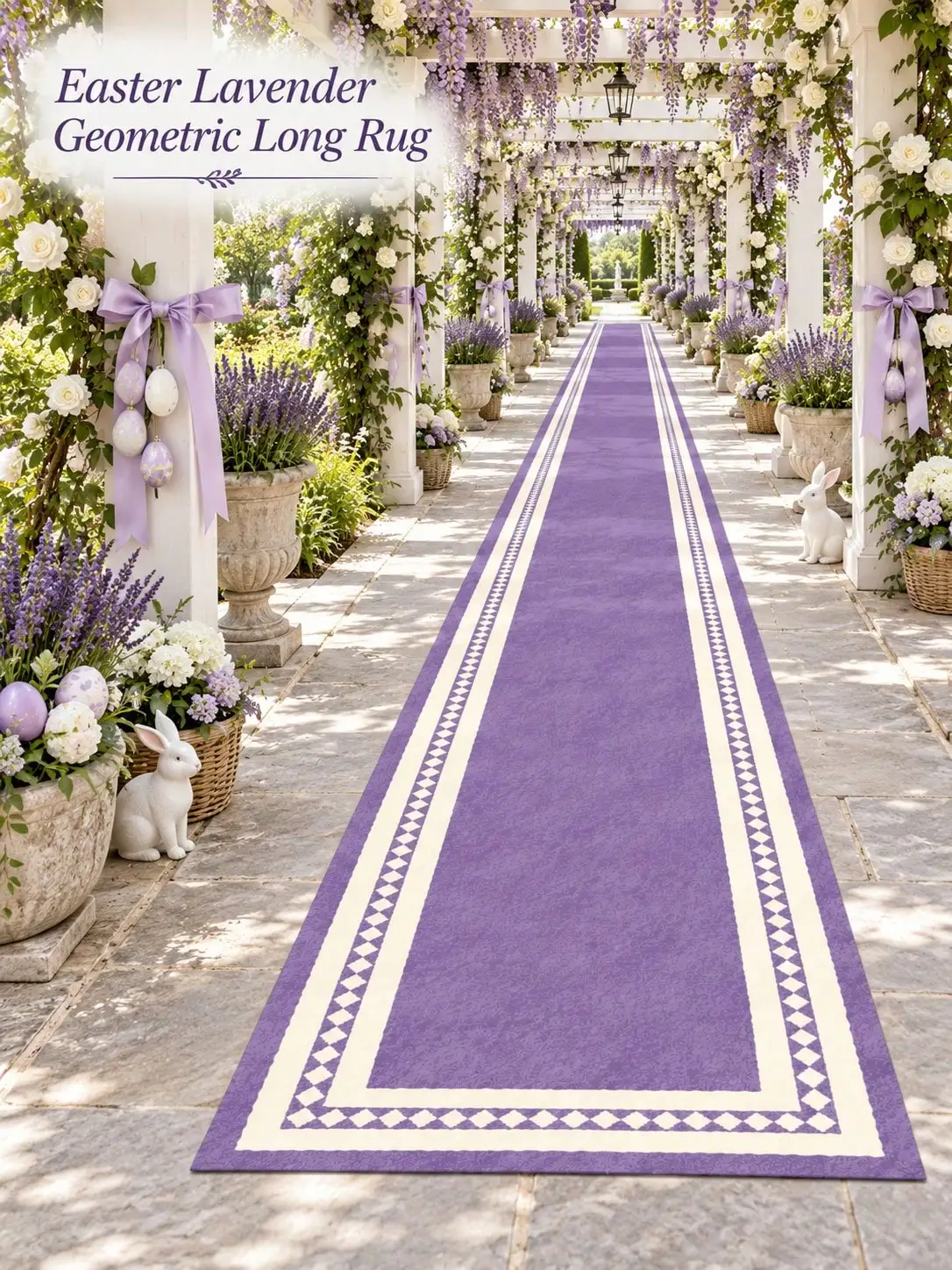 Diamond Border Aisle Runners Hallway Kitchen Entryway Floor Decor Runner Rugs with Checker Motifs Living Room Bedroom Apartment Home Long Carpet Beside Sofa Christmas Thanksgiving Anniversary Birthday Housewarming Gifts for Family and Friends