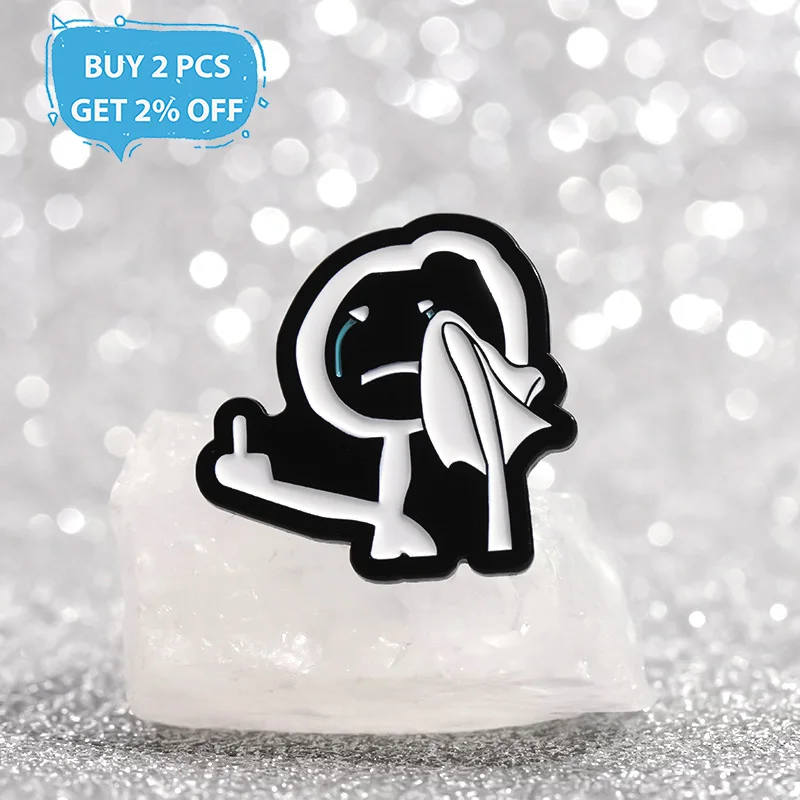 Cute Stickman Enamel Pins Custom I'M GOING TO TRY SCIENCE Brooches Lapel Badges Punk Funny Jewelry Gift for Friends