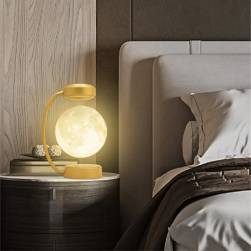 Levitating Moon Lamp, Floating 3D Printing Moon Lamp for Room Decor Office Desk Birthday Holiday Gifts for Mothers Girls Friends