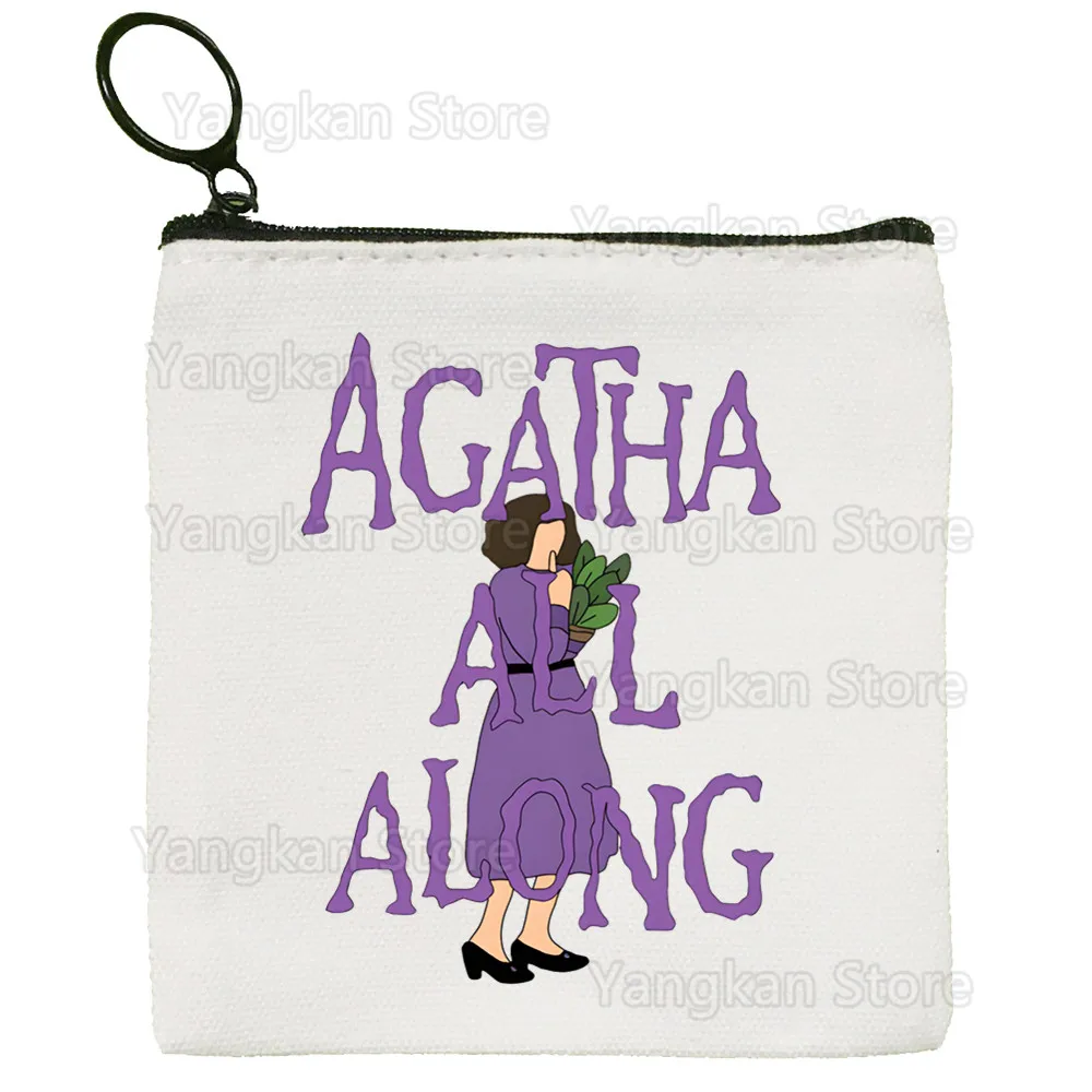 Agatha All Along Simple Coin Purse Female Student Canvas Cute Key Bag Mini Clutch Small Purse