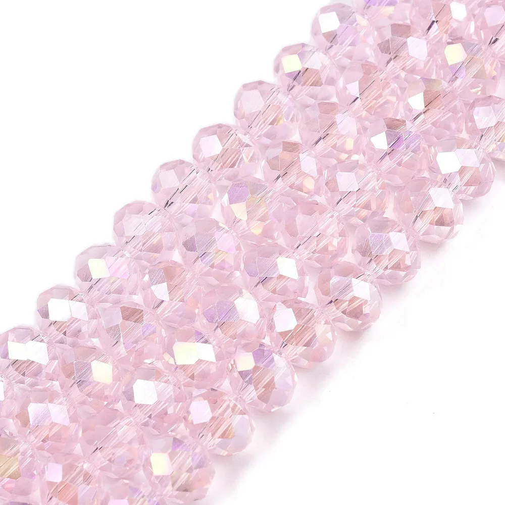 PandaHall 20 Stränge Glasperlen Mehrfarbig AB-Beschichtet Facettiert 8x6mm für DIY Schmuckherstellung – Detail 7