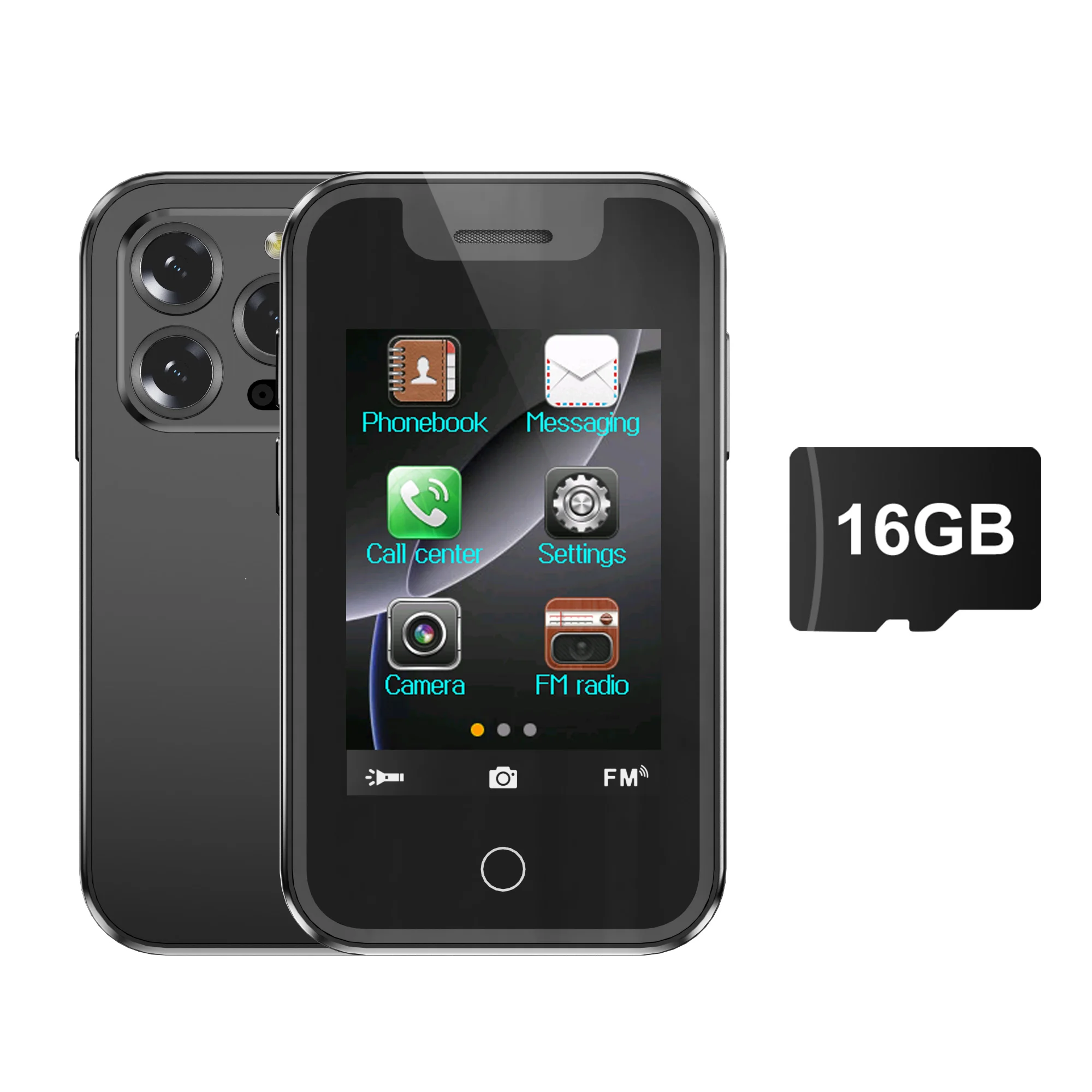 SERVO BM16 PRO Mini Mobiele Telefoon 2.4 inch Touchscreen Bluetooth Oproepen Dual SIM Recorder Zaklamp 2G GSM Draagbare Kleine Mobiele Telefoons