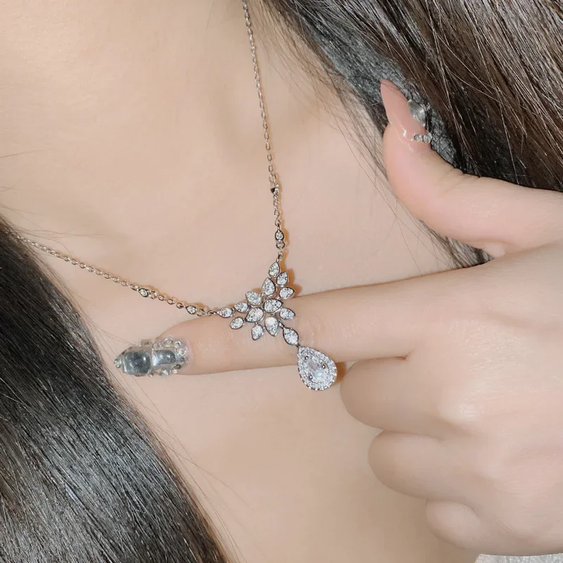 

MDLFES Moissan Diamond Style High Jewelry Sensational Simulated Diamond Necklace 18k zirconia micro set