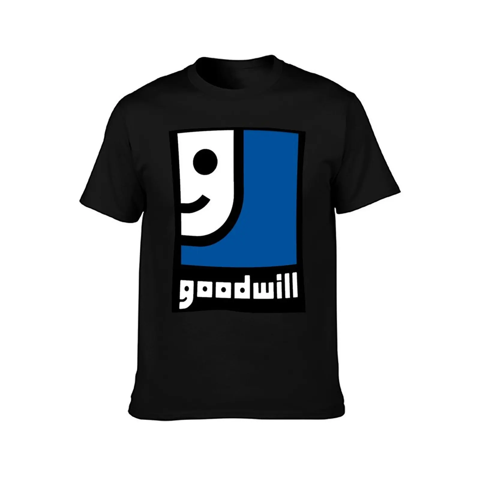 Goodwill Logo T-Shirt, Summer Casual Cotton Tee, Oversized Streetwear Tops, Vintage Graphic Print, Loose Fit Short Sleeve