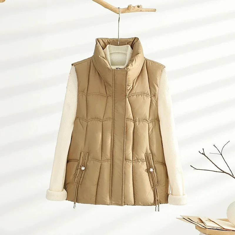 Automne hiver vers le bas coton gilet veste femmes manches Parkas épaissir chaud gilet manteau femme gilet dames hauts Chaleco Mujer