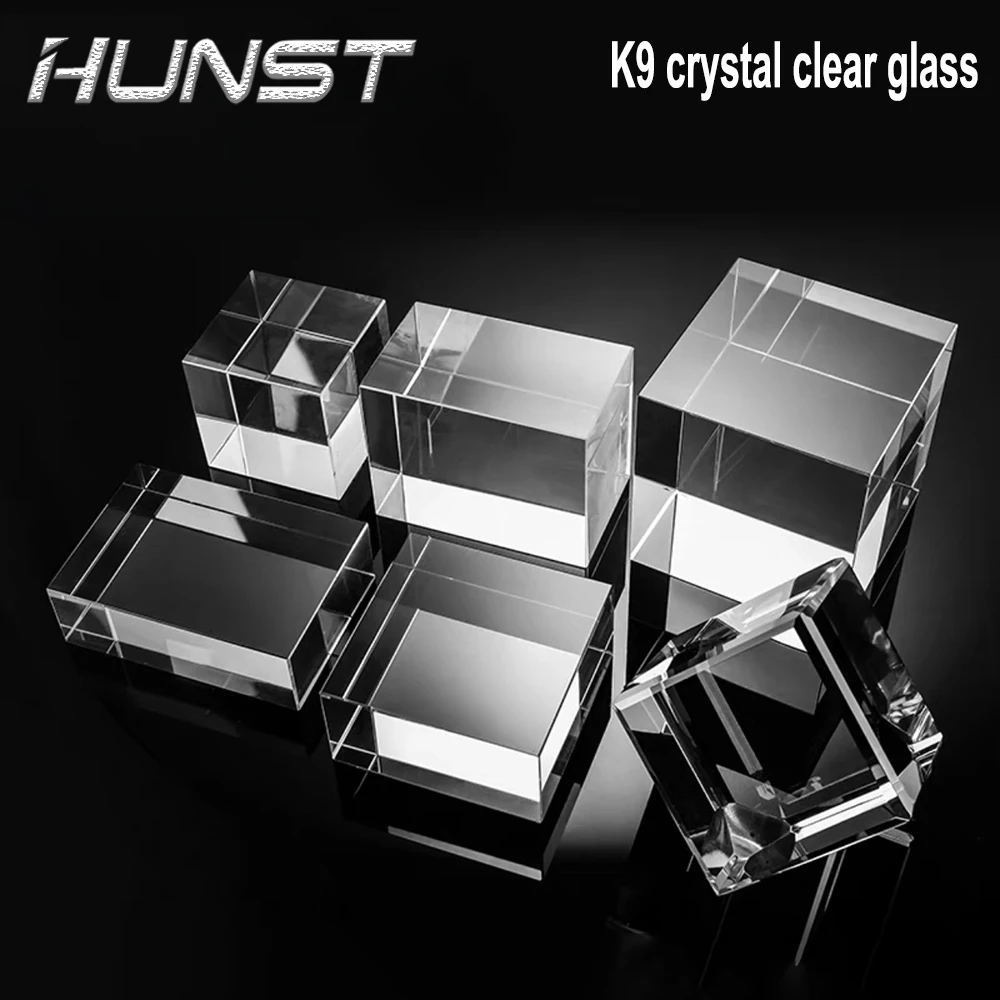 HUNST K9 Artificial Crystal Glass, Rectangular Column Crystal Cube Can Be Engraved With Patterns And Words Inside