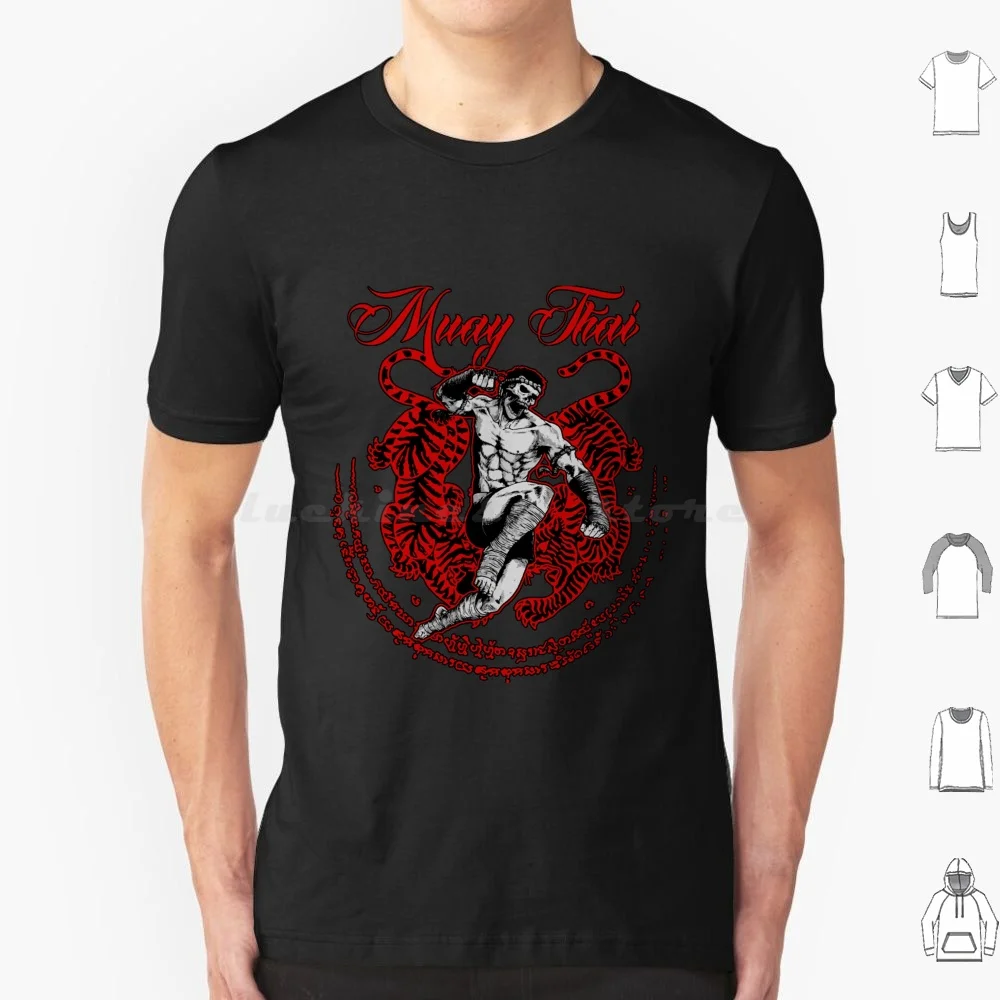 Muay thai t camisa de algodão das mulheres dos homens diy impressão muay tailândia bangkok boxe luta lutador tatuagem thai muay thai luta luvas