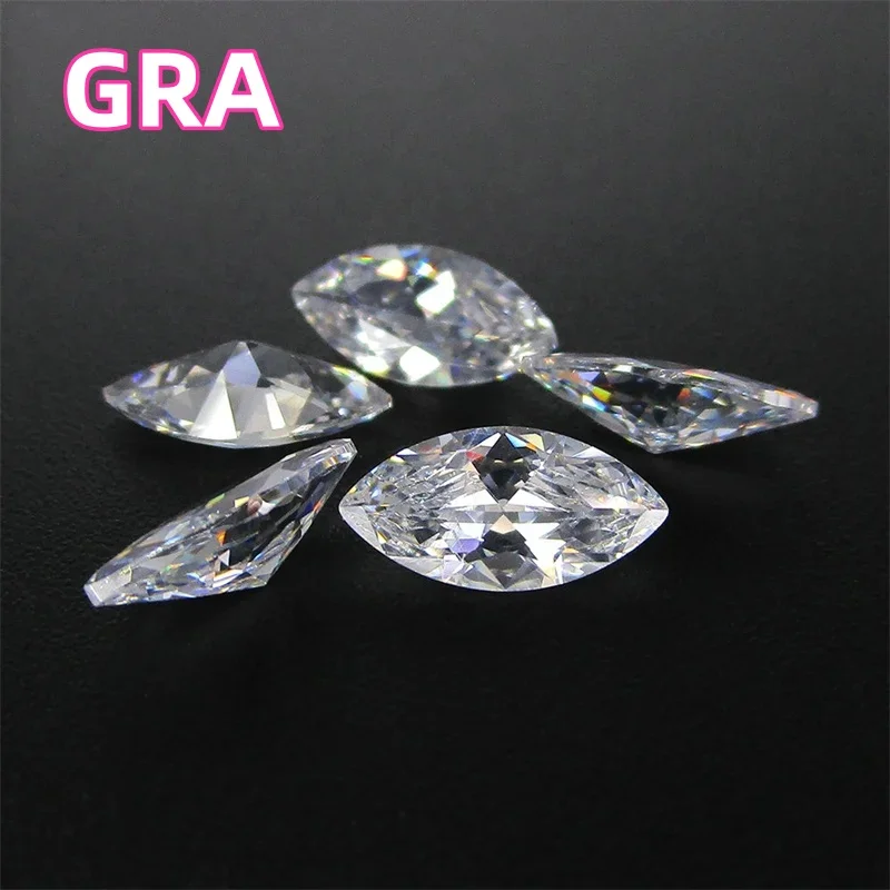 Marquise Cut Moissanite Diamond DEF Color Lab Grown Gemstone for DIY Necklace Earring Charm Advanced Jewelry Make Materials GRA