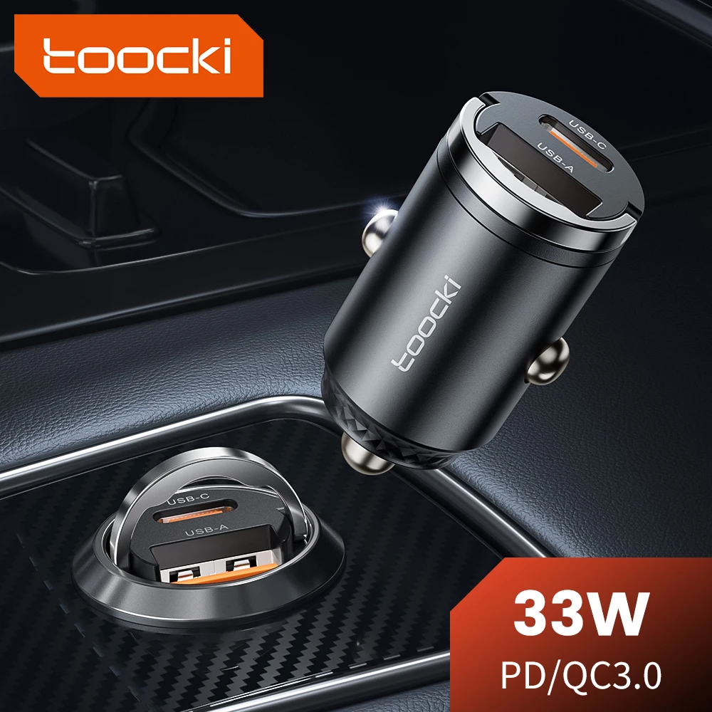 Toocki 33w mini auto ladegerät schnell aufladen pps qc 3,0 zugring typ c usb auto telefon ladegerät adapter für iphone 15 xiaomi samsung