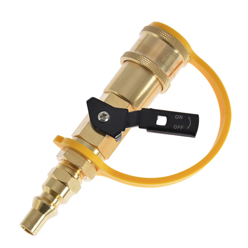 Propan-Adapter, sichere Verbindung, Messing-Propan-Adapter, kompaktes Design, integrierter Schalter, Ventil-Leck-Prävention