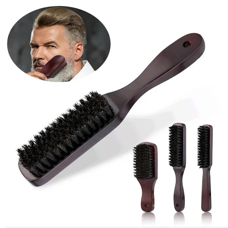

Men Beard Brush Wood Handle Boar Bristle Moustache Cleaning Brush Hairdressing Anti Static Barber Hair Styling Comb Shaving Tool
