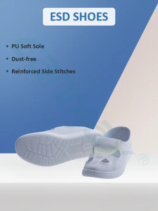 2PCS Anti Slip Dustproof Breathable Reusable Four-Hole Washable Lab Food Work Safety Anti-static Esd Nurse Clean Room Four Hole