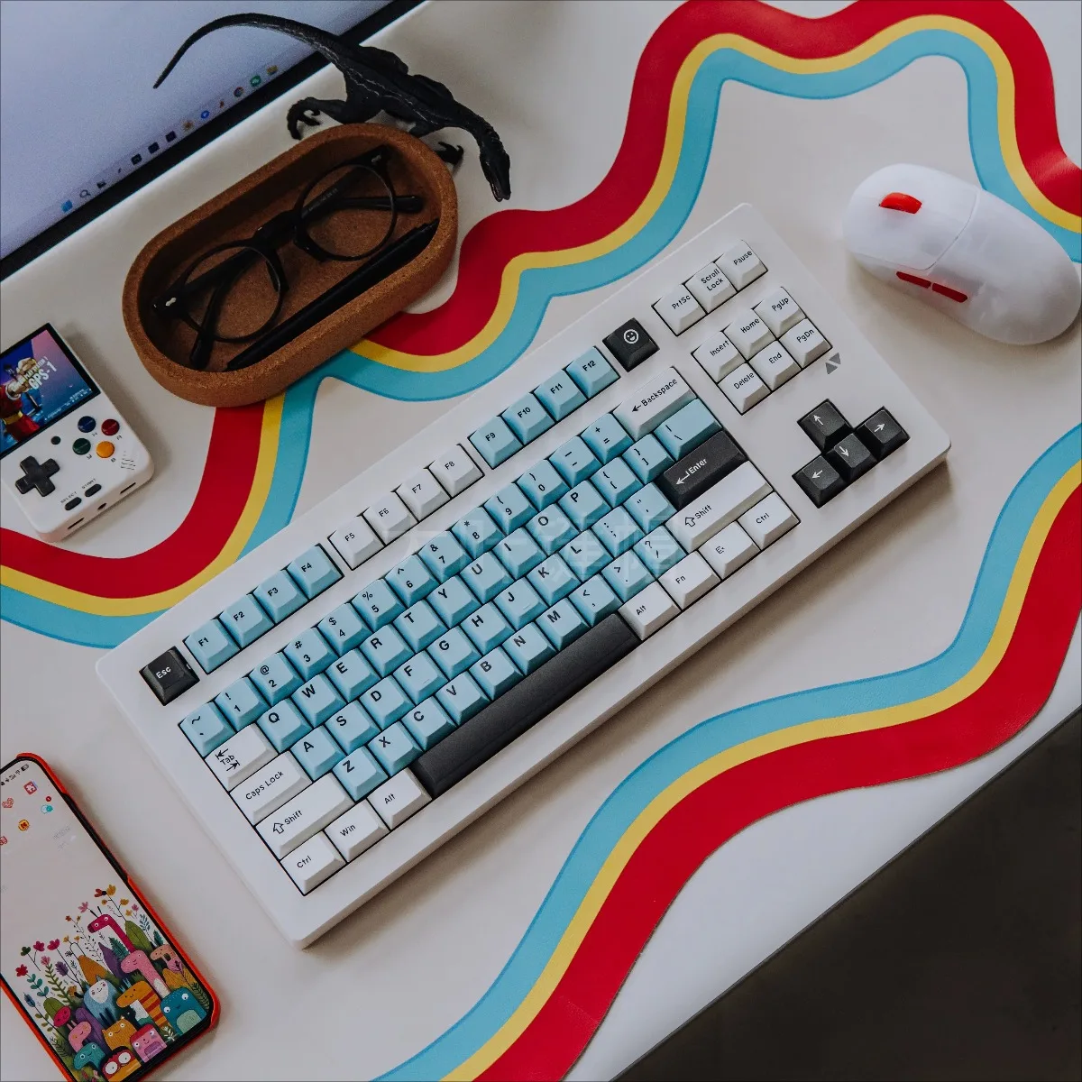 Clouds Rain Theme Keycaps Set ABS Cherry Profile Customized 2K Injection Molding 163 Keys Keycaps for Magnetics Switch Keyboard