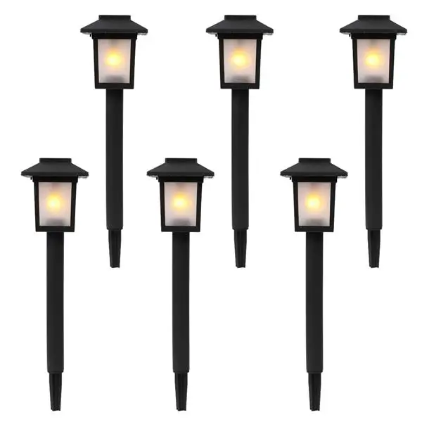 

6pcs Waterproof Solar Torch Light Outdoor Decorative Lighting with Flickering Dancing Flames Auto On/Off