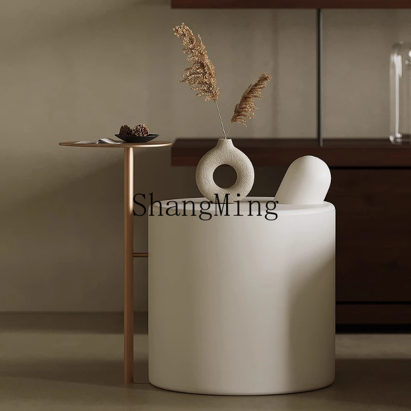 

SM Design Sense Art Sofa Side Bedroom Bedside Locker Light Luxury Balcony Small Round Table