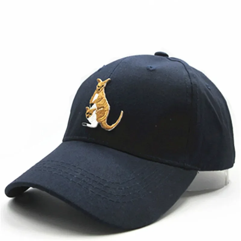 Four Seasons Cartoon Kangaroo Animal Embroidery Cotton Baseball Cap Hip-hop Adjustable Snapback Hats for Men and Women 191