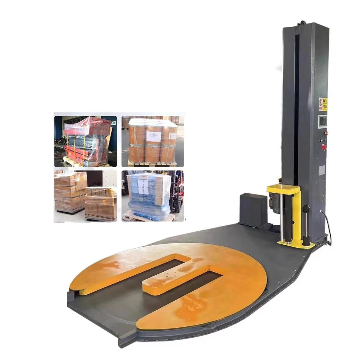 M Type/Bottom Automatic Turntable Stretch Film Wrapped Pallet Shaped Wrapping Machine for Pallet Jacks Custom & Bulk Order