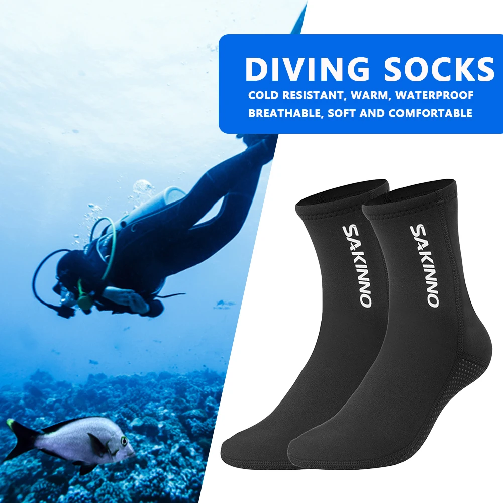 Unisex Diving Socks Anti Slip Neoprene Snorkeling Spearfishing Socks Wearable Portable Lightweight Warm Cold Proof for Men Women