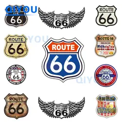 Retro Route 66 Car Stickers tem uma longa história de Highway PVC Decalque para Laptop Car Body Motorcycle Bumper Exterior Acessórios