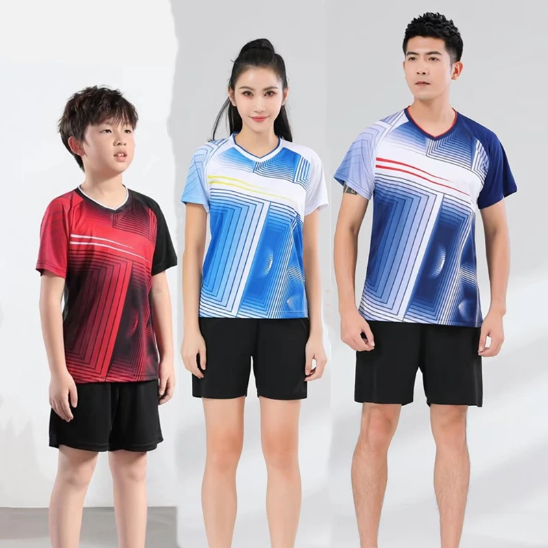 

Child Men Tennis Shirts Shorts Women Badminton Uniform Boy Girl Table Tennis Jersey Training Running Football Casual Sports Suit