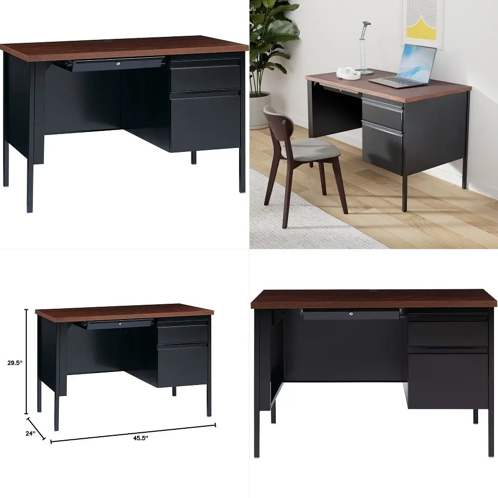 

Fortress Series Walnut Laminate Top Desk