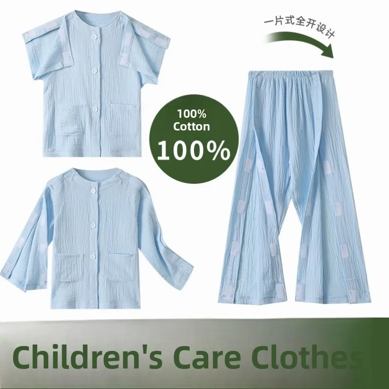 vetements-de-soins-pour-le-haut-du-corps-en-coton-pour-enfants-faciles-a-enfiler-et-a-retirer-specialement-concus-pour-les-attelles-de-blessures-au-bras-manches-longues-col-rond-soins-a-domicile