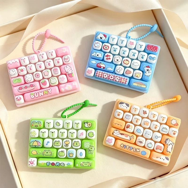 26Grid /Keycap Clicker Anti/ Stress Fidget Keyboard Keychain Decompression Button Cartoon Hand Relax Party Favor Gift 26구 키캡 키링
