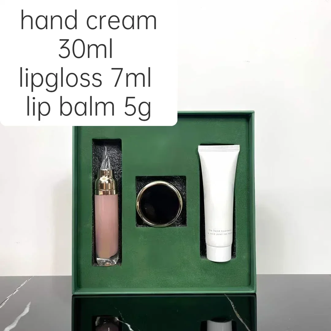 Mode Neue Handcreme 30 ml Lipgloss 7 ml Lippenbalsam 5 g Make-up Pflege Geschenkbox Make-up-Tool