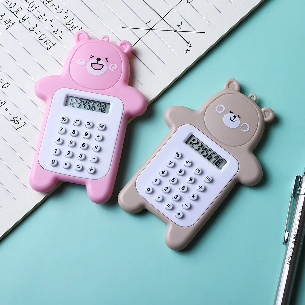 Portable Mini Calculator Pocket Size 8 Digits Display Kawaii Cartoon Ultra-thin Button Cute Calculator School Supplies For Child