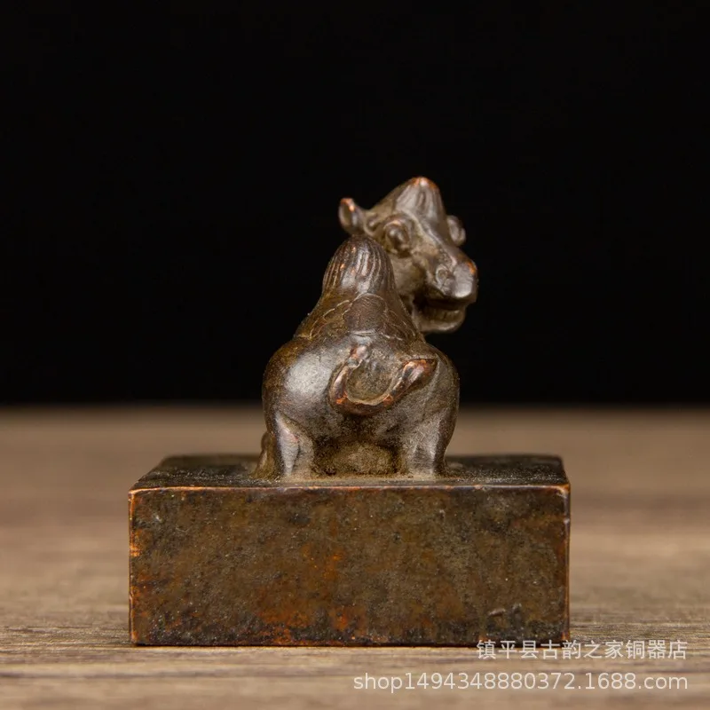 Brass Vintage Antique Camel Solid Stamp Ornament Office Living Room Shop Study Desktop Decoration