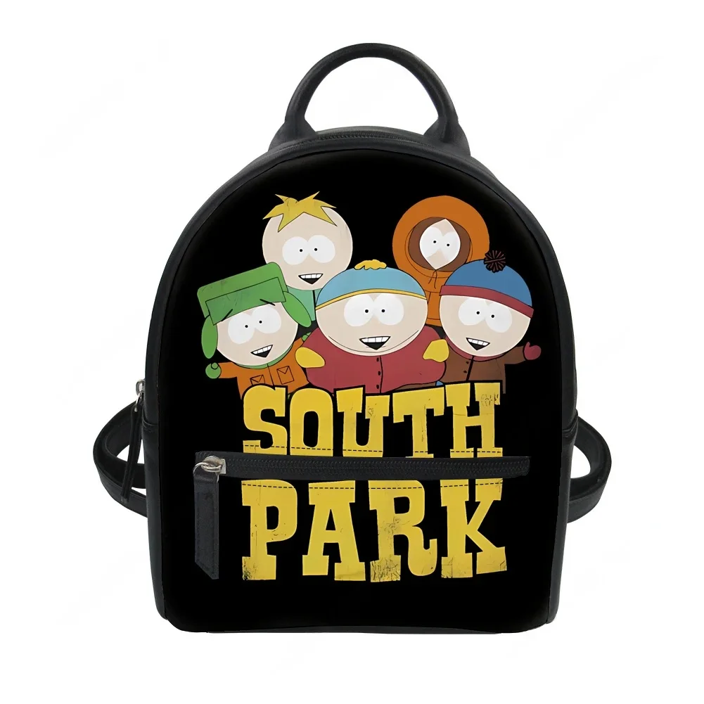 

South Park Cartoon Animation Backpack Purse Carter Schoolbags Double Shoulder Bag Mini Daypack Leather Travel Bag