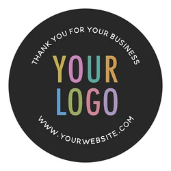 200pcs Custom LOGO Round Stickers, Square Personalized Wedding Sticker, Business Labels Tags Made,Kraft,Clear,PVC sticker