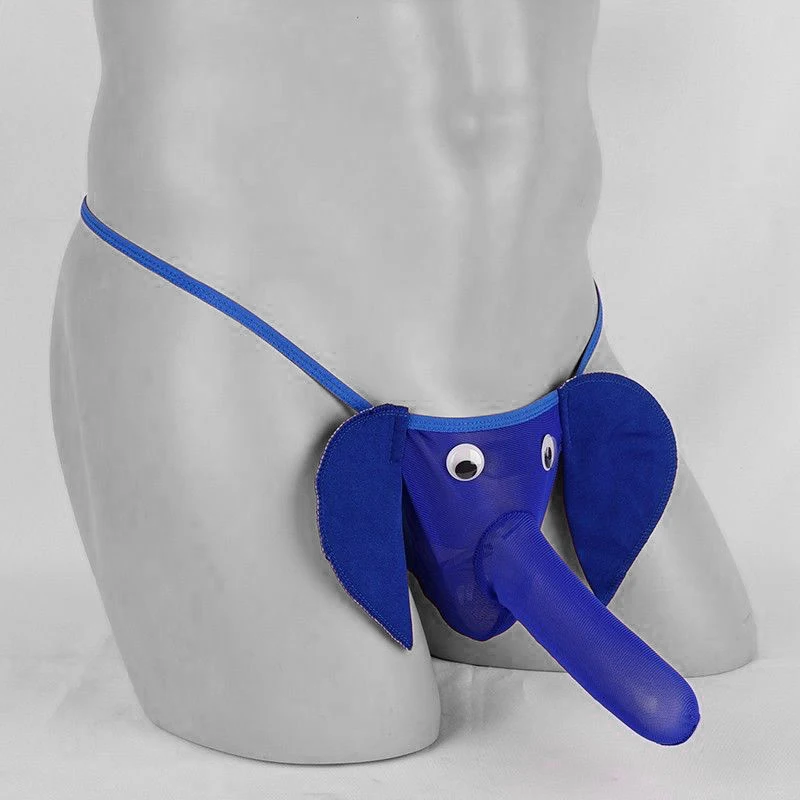 ホットな男性用象鼻Tバックソングメッシュセクシーアダルト下着、面白いペニススリーブオナホール、男性用ランジェリー、ゲイ向け