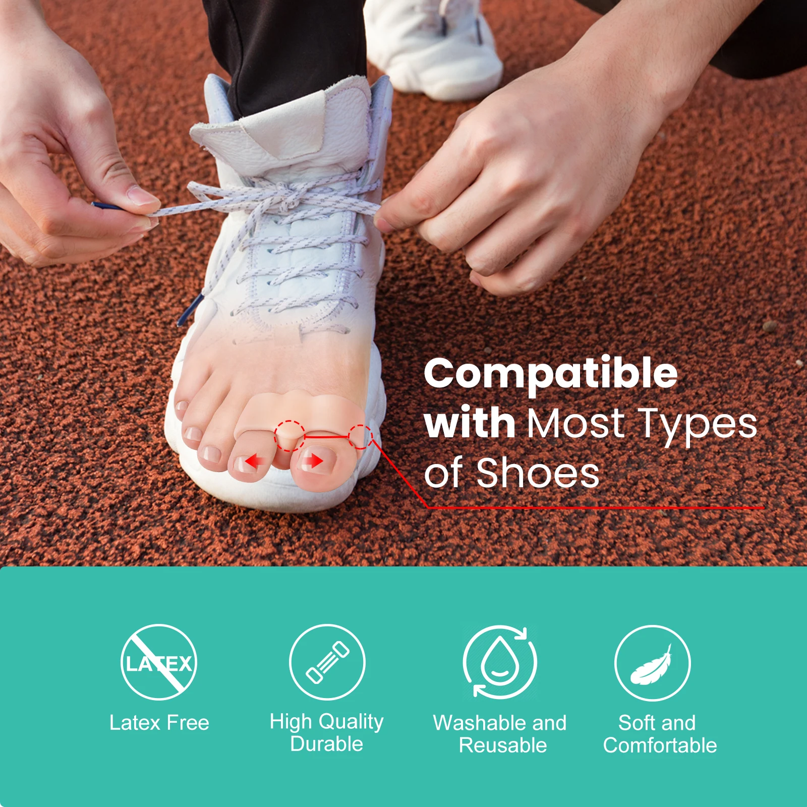 2/4/6Pcs Silicone Gel Toe Spreader Separator Bunion Hallux Valgus Corrector Thumb Finger Correction Straightener Foot Care Tool