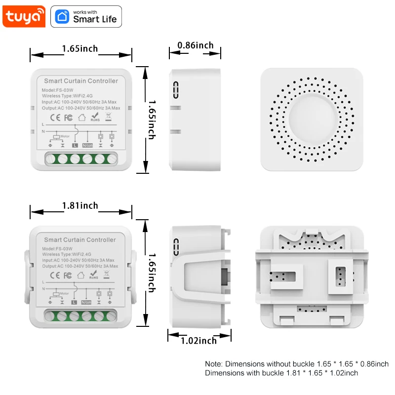 Tuya WiFI Zigbee Modulo interruttore tenda intelligente 3A per tapparella per tapparella Motore elettrico Temporizzazione vocale Funziona con Alexa Google Home