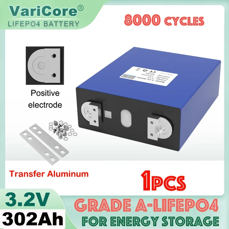 

1pcs 3.2V 302Ah Lifepo4 Rechargeable Battery Lithium Iron Phosphate Travel Solar RV Campers Cell 4s 12v 24v batteries Grade A