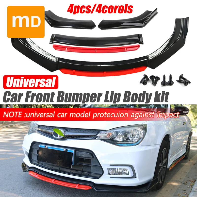 

Universal black Lower Lip Front Bumper Front Skirt protect Wing Body Kit Splitter Trim For Bmw E90 E36 F30 AUDI BENZ Accessories