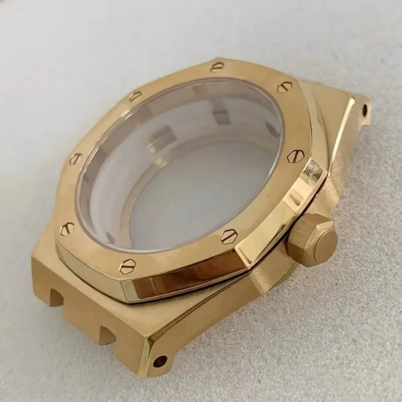 حافظة 41 ملم + مجموعة حزام، ملحقات أجزاء ساعة رجالية، سطح مرآة الياقوت مناسب لحركة NH35/NH36 قرص 31.8 ملم