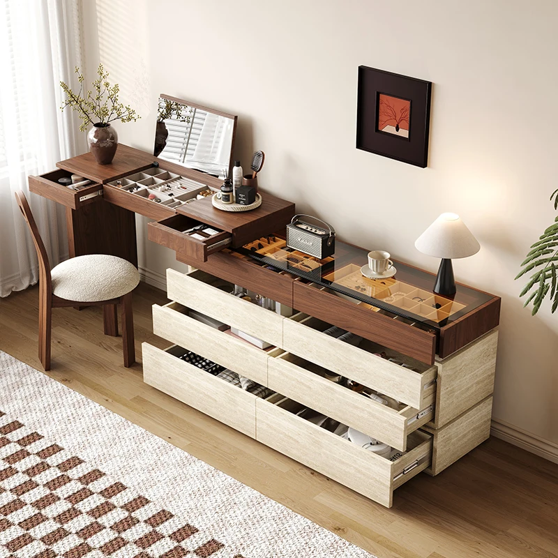 

Small-sized furniture, living room, bedroom simple bedroom retractable end of bed with lamp, locker, makeup table