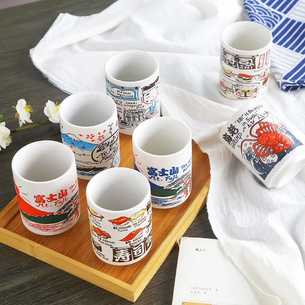 Fujiyama Sushi Cup Impression Tea Wine Sushi Sake Cup Japanese Funny Family Restaurant Decoration Travel Gift for Friends