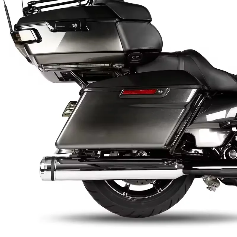 

Мотоциклетные хромированные выхлопные трубы мегафона 4,33 дюйма, подходят для Harley Touring Road Street Electra Glide 2017-2025 117 121 CVO