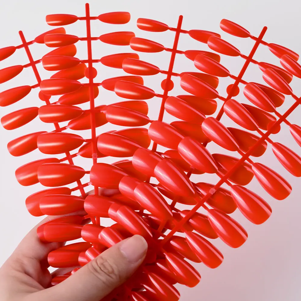 120個入りミディアムアーモンド型つけ爪アクリルフルカバースティレットフェイクネイルチップエクステンション女性用装着可能プレスオンネイル