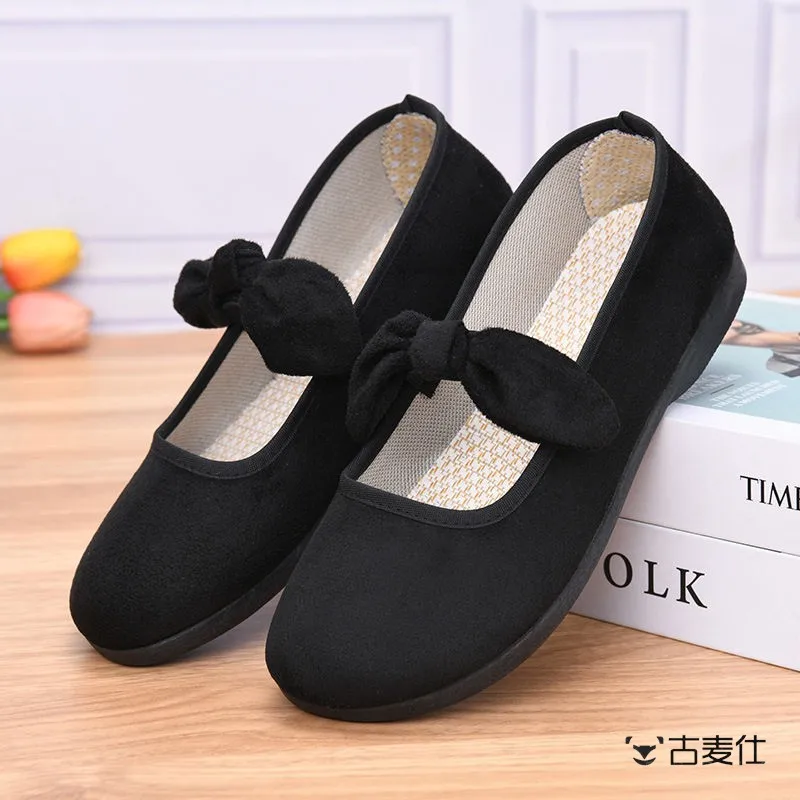 Old Beijing Cloth Shoes Women's Spring Summer New Style Breathable Soft Bottom Mom Shoes Versatile Long Standing Not Tired Fo...