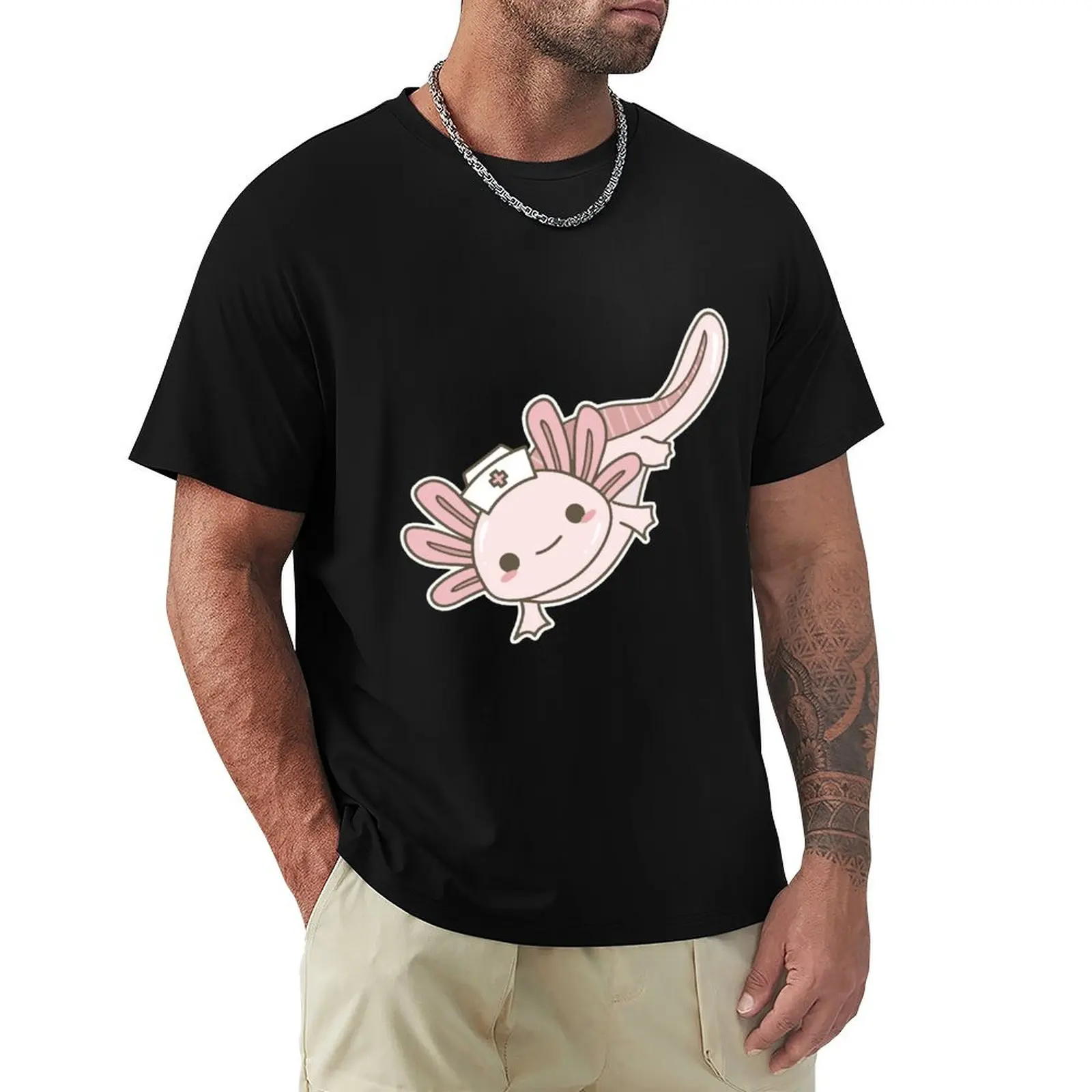 

Nurse Axolotl, Kawaii Nurse T-Shirt summer shirt essential t shirt Louboutins oversizeds designer t shirt men