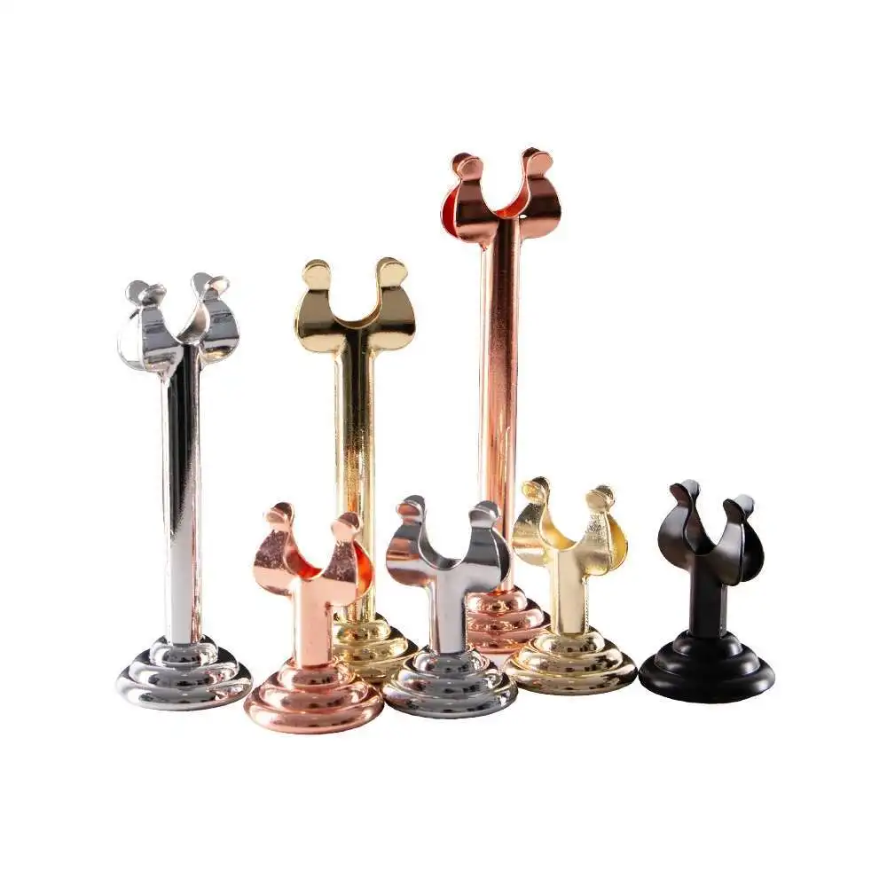 Tisch Nummer Ort Karte Clip Stand 3-1/8 "Hochzeit Name Halter Mit Slide-in Clamp Für Karton, runde Basis-Silber – Detail 3