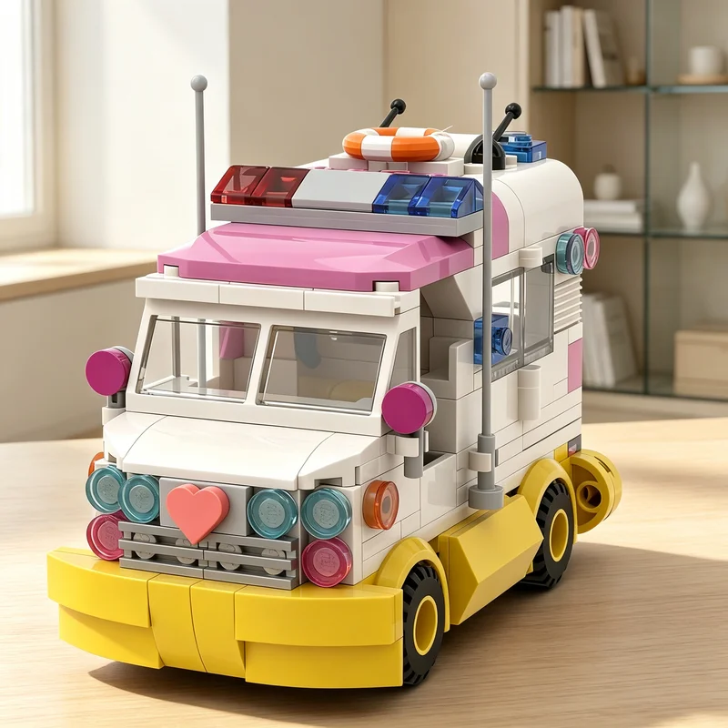 268pcs MOC Amphibious Ambulance Playset City Model Building Blocks Christmas Gift Architecture Toys Brick Birthday Collection