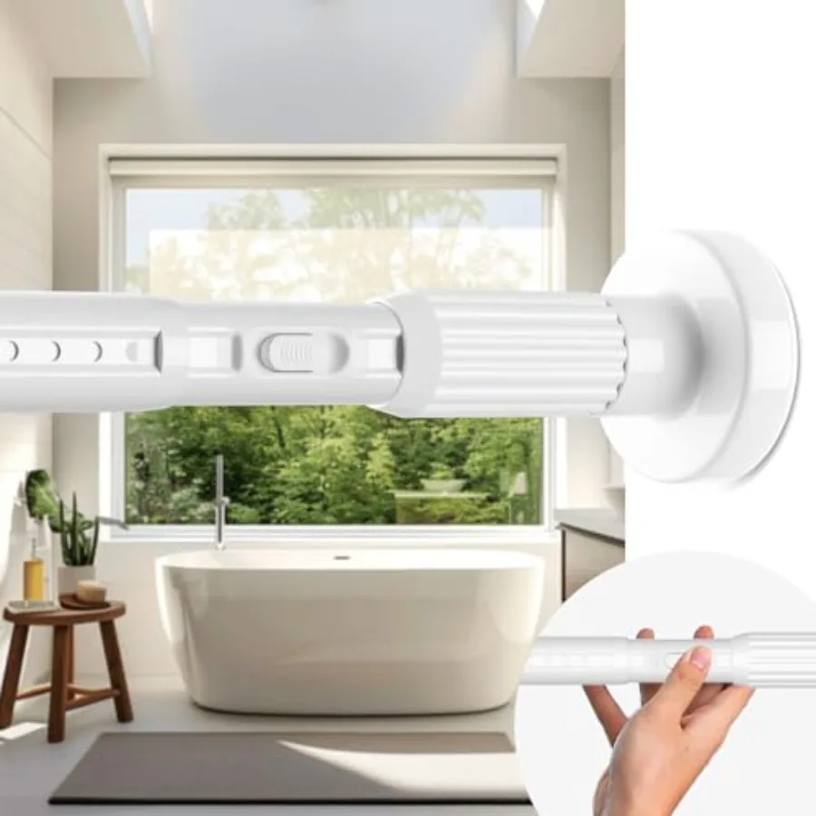 

White Extra LonShower Curin Rod 40-66 hHeavy Du Tension Curin Rod Extendable Curin e No DrillinAdable Tension Rod for Baroom Sh