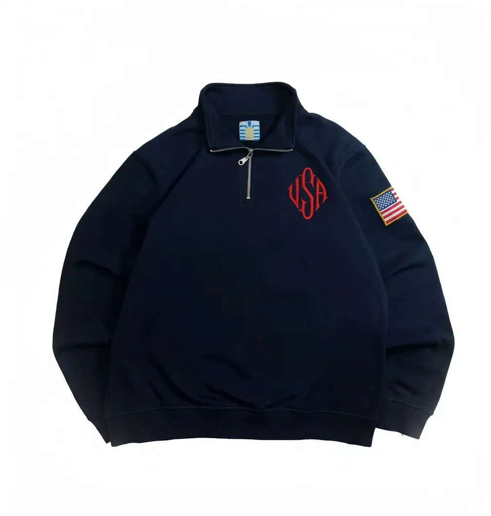 เสื้อสเวตเชิ้ตปักลายธงชาติอเมร - Women'S Fashion Quarter Zip บทวิจารณ์และราคา