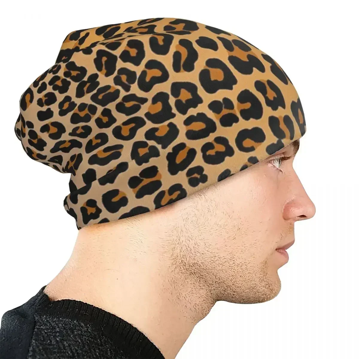 Leopard Print Men Women Adult Beanies Caps Knitted Bonnet Hat Warm Fashion Autumn Winter Outdoor Skullies Hats