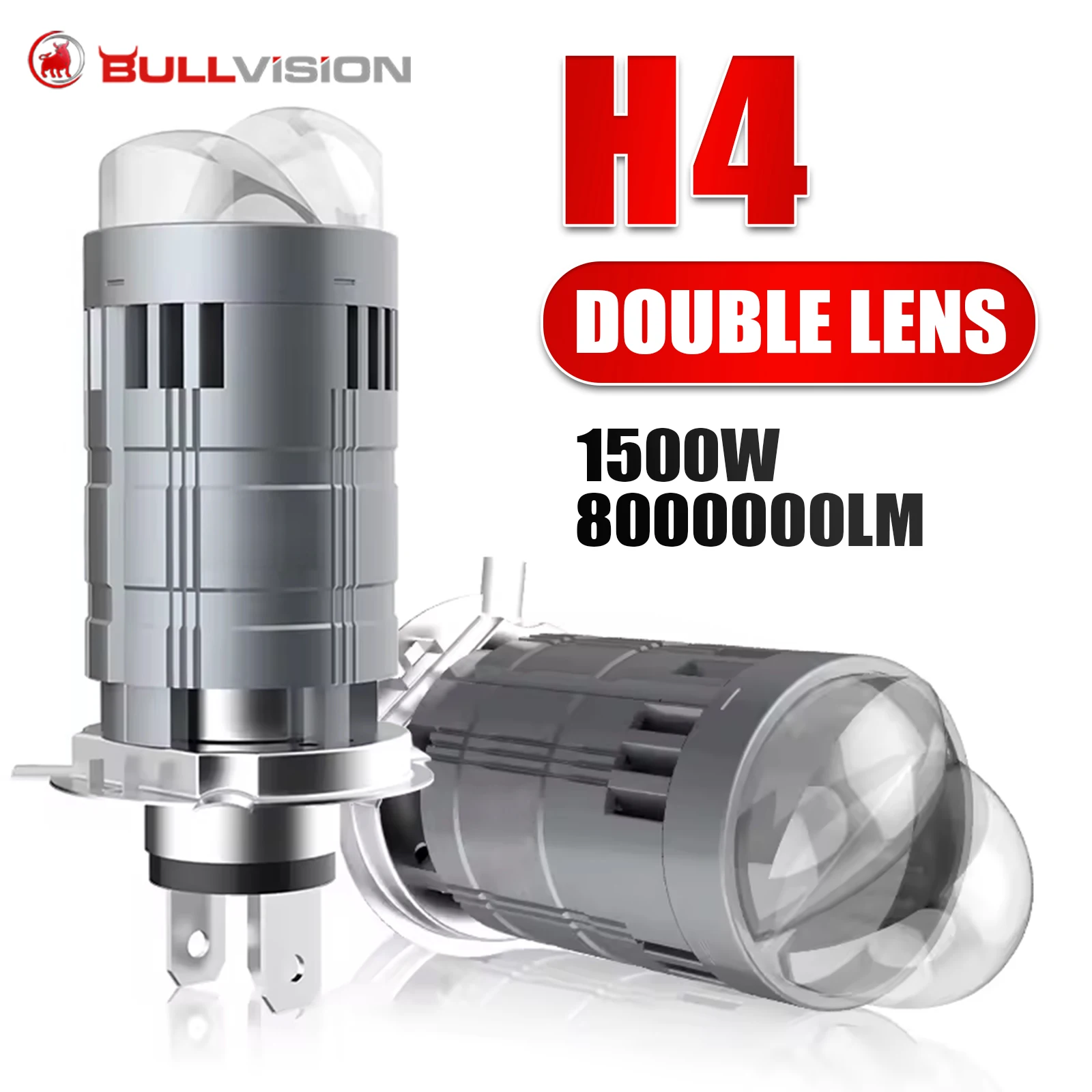 1500W H4/9003/HB2 Bi Mini LED Projector Lens Car Bulb Auto Headlight Turbo Lamps Plug&Play Dual Motorcycle High Low Beam 12V 24V